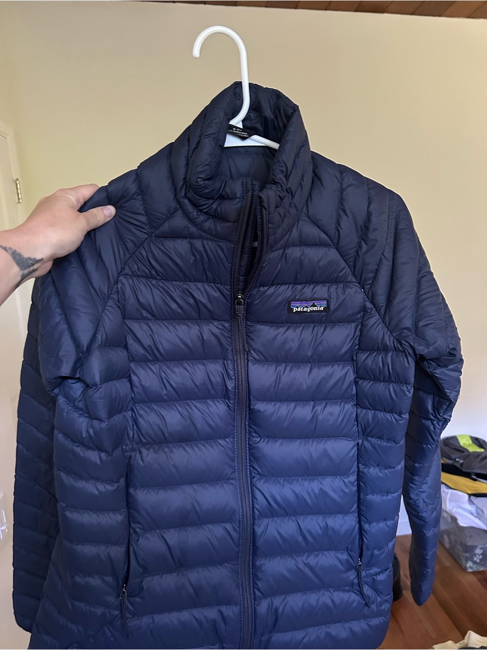 Patagonia Quilted Down Jacket in Dark Blue